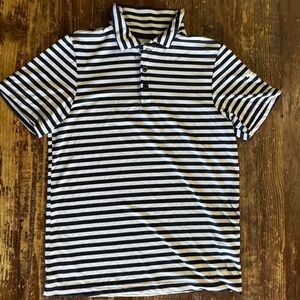Slazenger Black and White Striped Polo Shirt